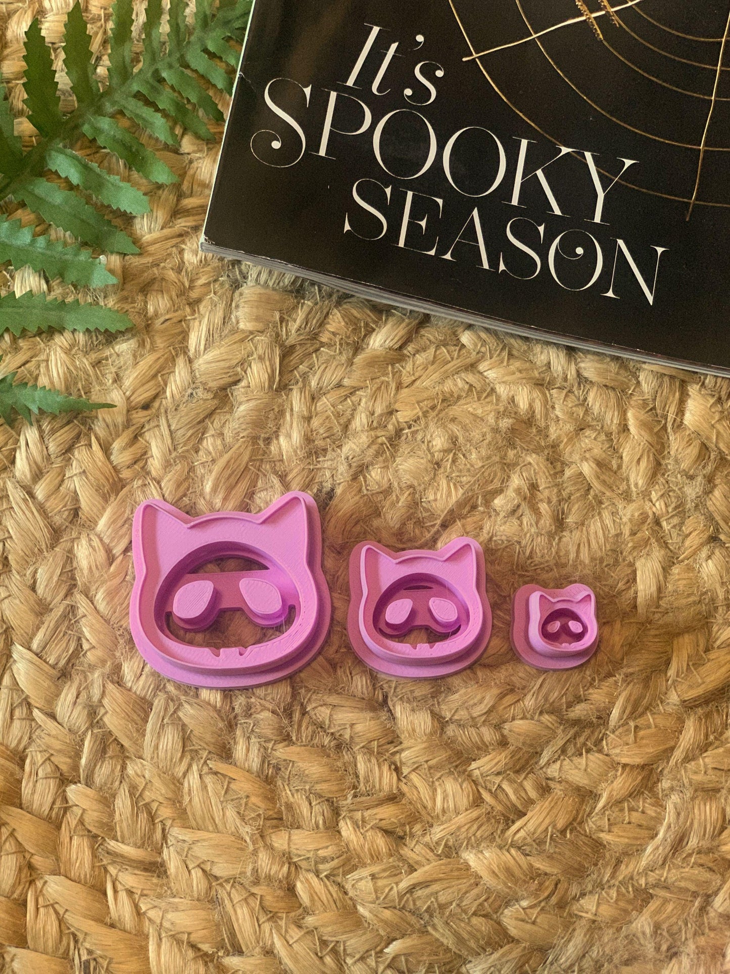 Cute Cat Skeleton cutter for Polymer Clay, witchy, autumn, spooky, halloween, fun, kids, clay craft, earring/jewelry making supplies/tools