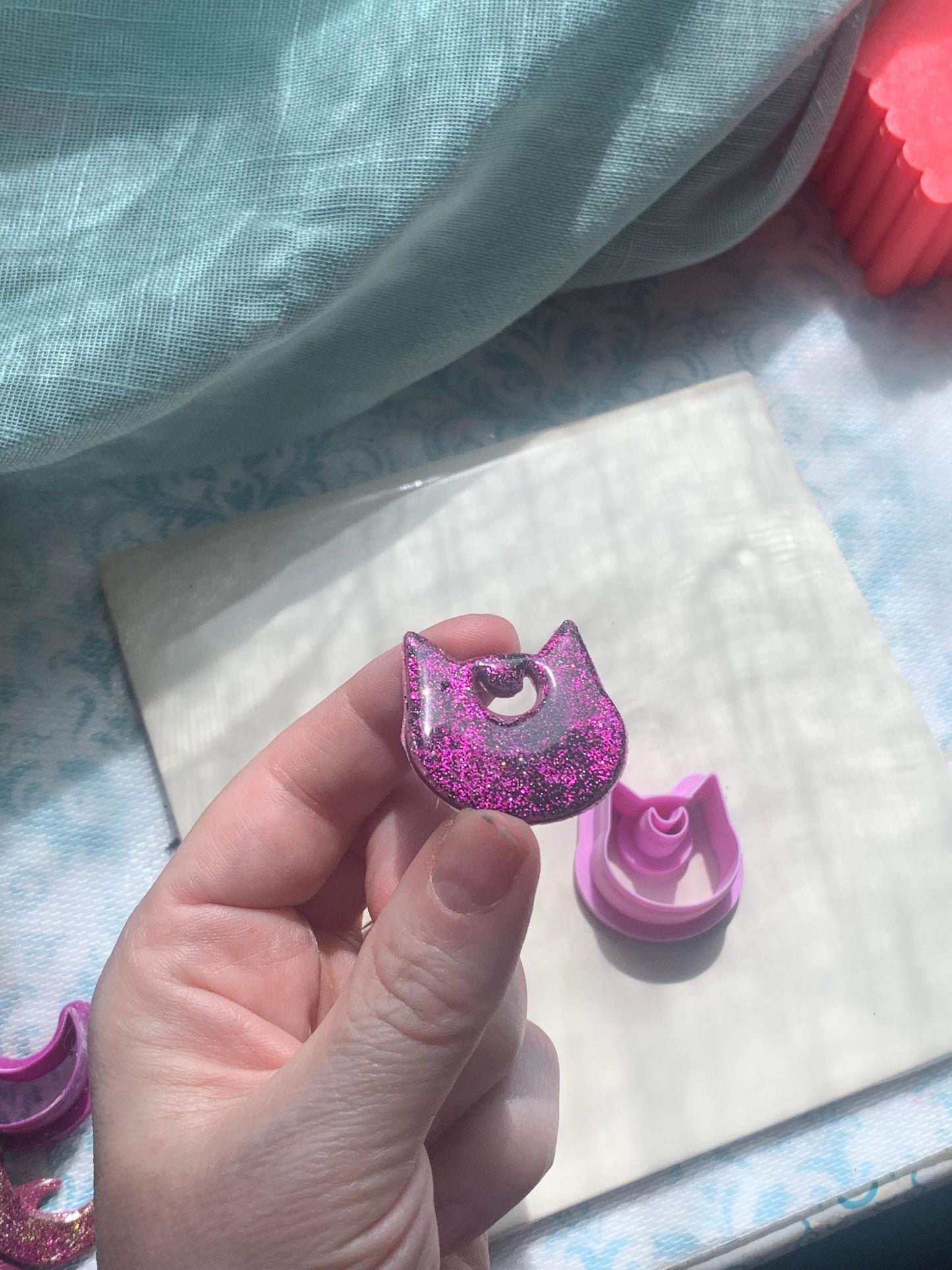 Moon Cat cutters for Polymer Clay, witchy, autumn, spooky, halloween, witchcraft, clay craft, earring/jewelry making supplies/tools, 3 sizes