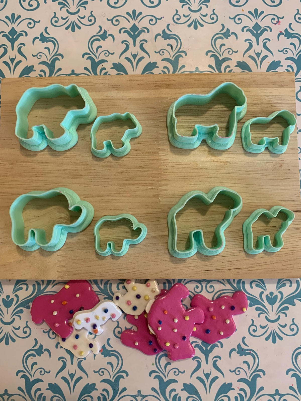 Nostalgic Frosted Animal Cracker Cutter Set for Polymer Clay | Mini Food Collection