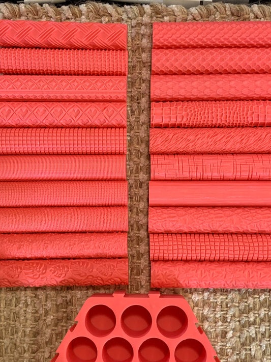 Texture Rollers for Polymer Clay — Multiple Designs, Holder & Full Bundle