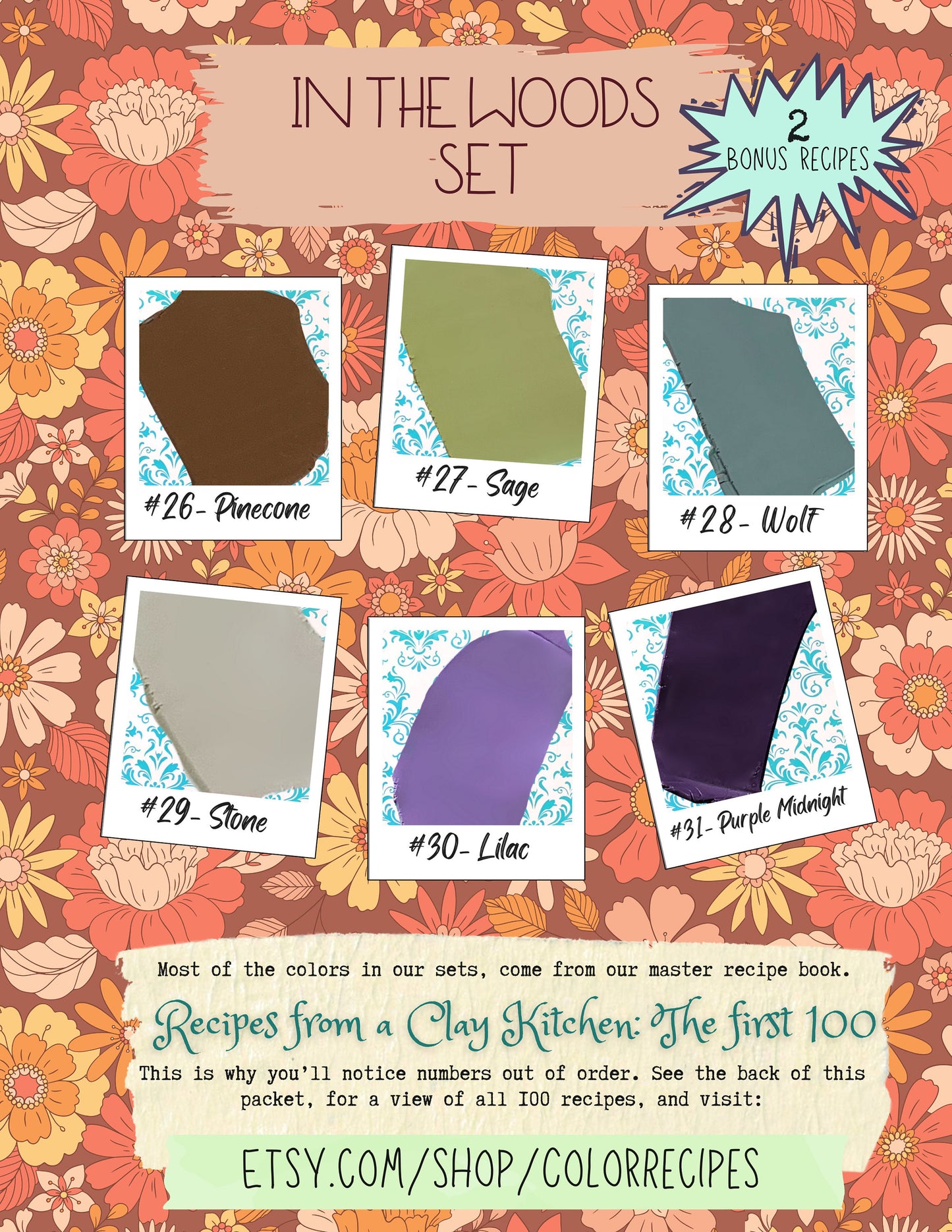 Sculpey Premo Polymer Clay Color Recipes: Cottagecore Earth Tones (Digital Download)