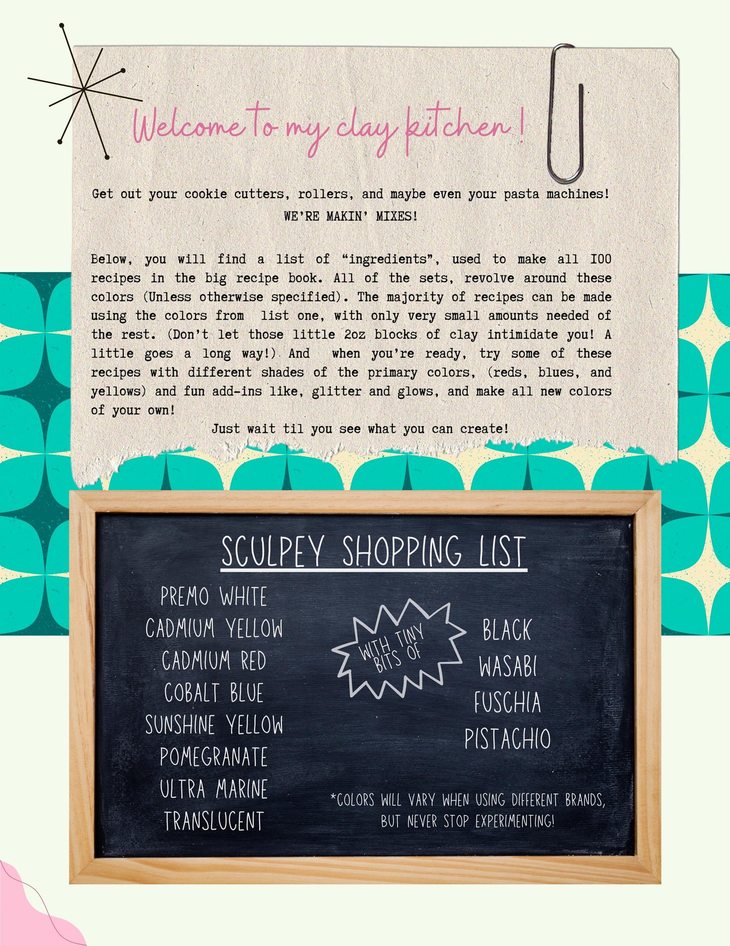 Sculpey Premo Polymer Clay: Chocolate Dessert Color Recipes (Digital Download)