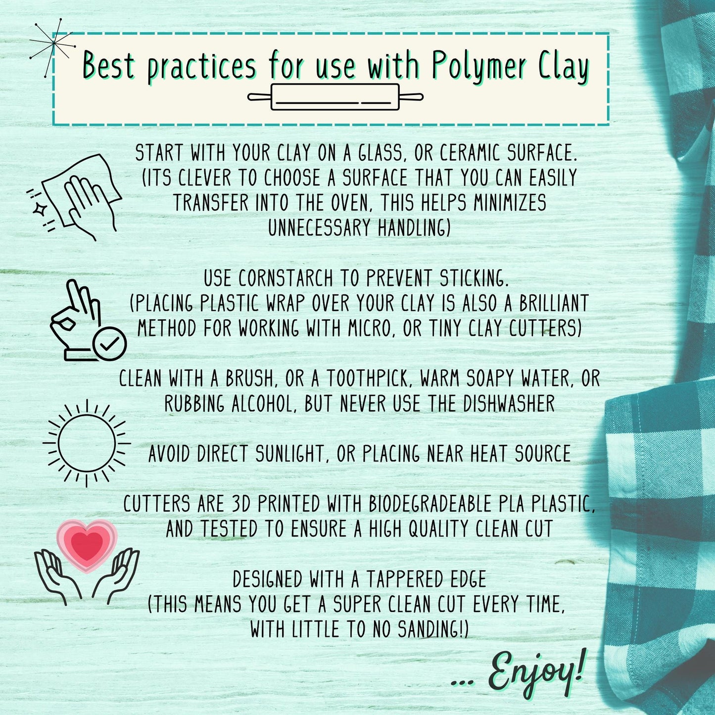 Heart Clay Cutter Set: Polymer Clay Jewelry Tool, 5 Sizes