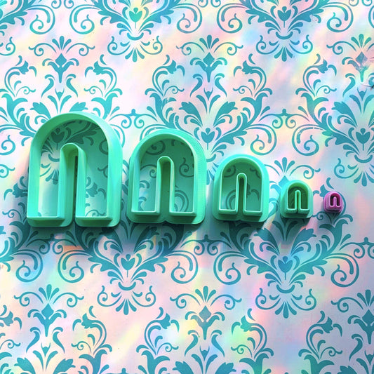 Rainbow Arch Clay cutters for Polymer Clay, 5 sizes, .25in (micro) -1.50in, clay crafts, earring/jewelry making supplies/tools, sharp, boho