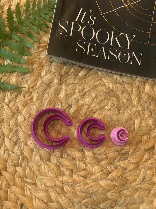 Witchy Moon Polymer Clay Cutter: Halloween Jewelry Making - 3 Sizes