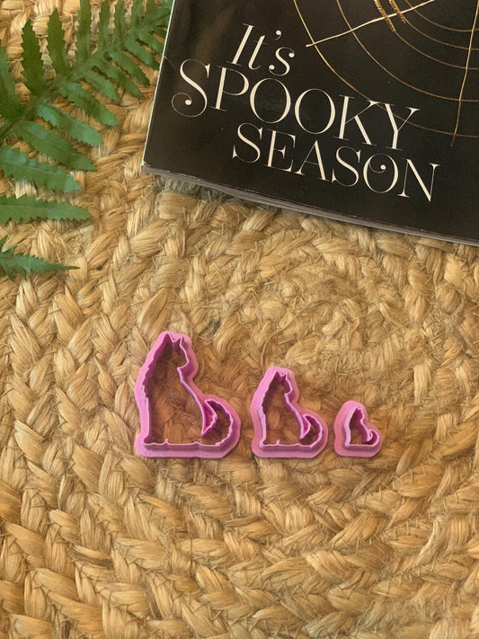 Black Cat Silhouette Cutter: Polymer Clay Earring Jewelry Tool
