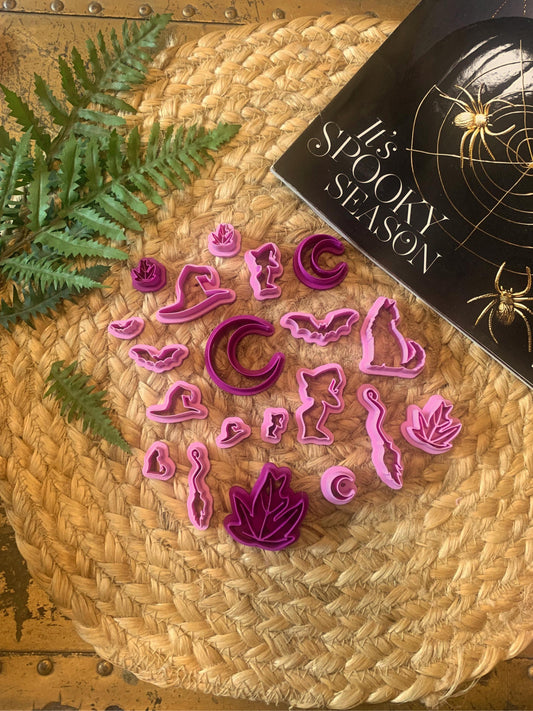 Witchy cutter set for Polymer Clay, witchy, autumn, spooky, halloween, witchcraft, clay craft, earring/jewelry making supplies/tools