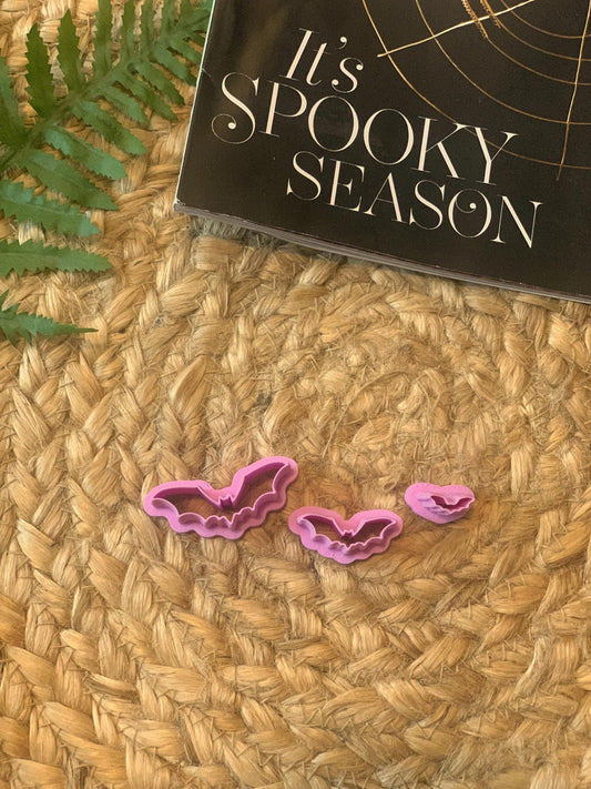 Bat shaped cutter for Polymer Clay, 3 sizes, witchy, autumn, spooky, halloween, clay craft, earring/jewelry making supplies/tools, studs