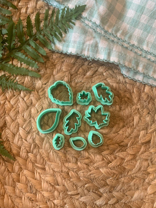 Woodland Leaf cutter set for Polymer Clay, cottagecore, autumn, forest, flowers, nature, clay craft, earring/jewelry making supplies/tools