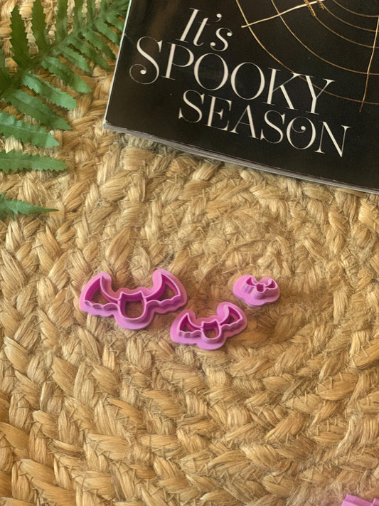 Bat Polymer Clay Cutter: Witchy Halloween Jewelry Tool, 3 Sizes