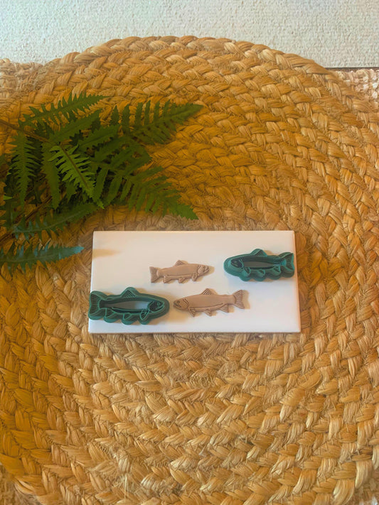 Trout Polymer Clay Cutter: Fishing Jewelry Making Tool, 2 Sizes