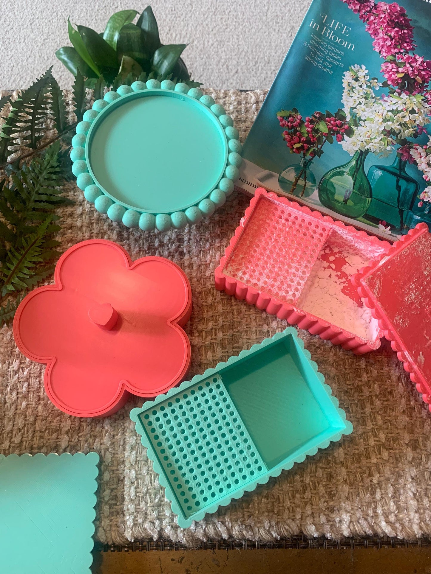 Cornstarch Container Box, supplies and tools for use with Polymer Clay cutters