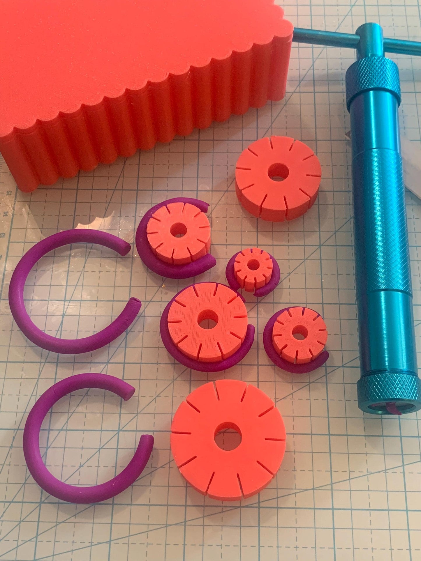 Hoop guide Set, for Polymer Clay earrings, supplies and tools, 6 sizes