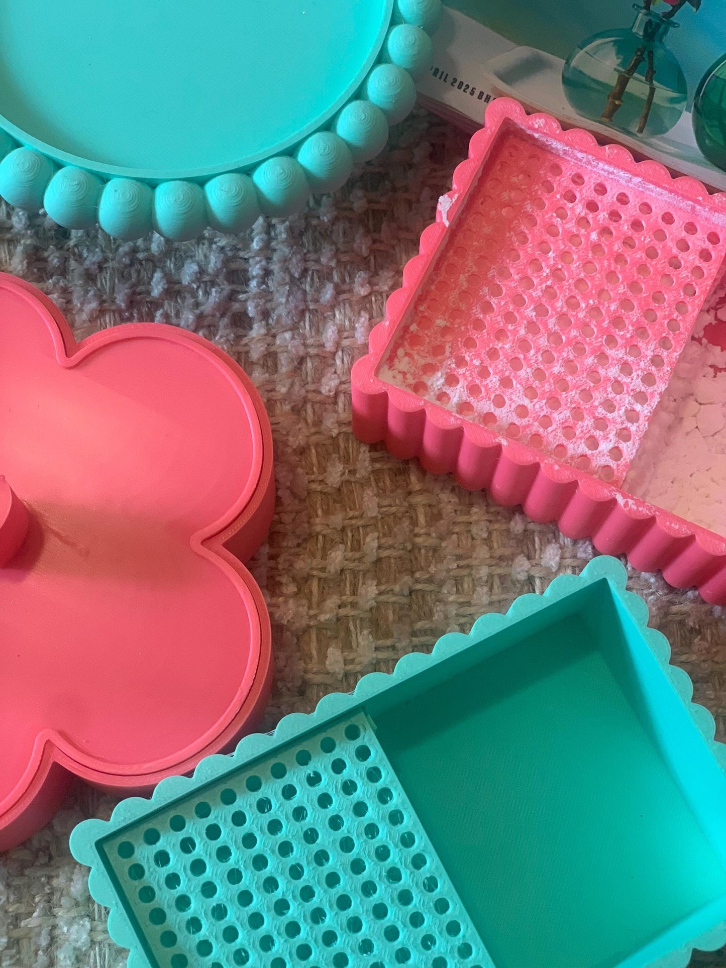 Flower organizer box, supplies and tools, jewelry making, container, small dividers