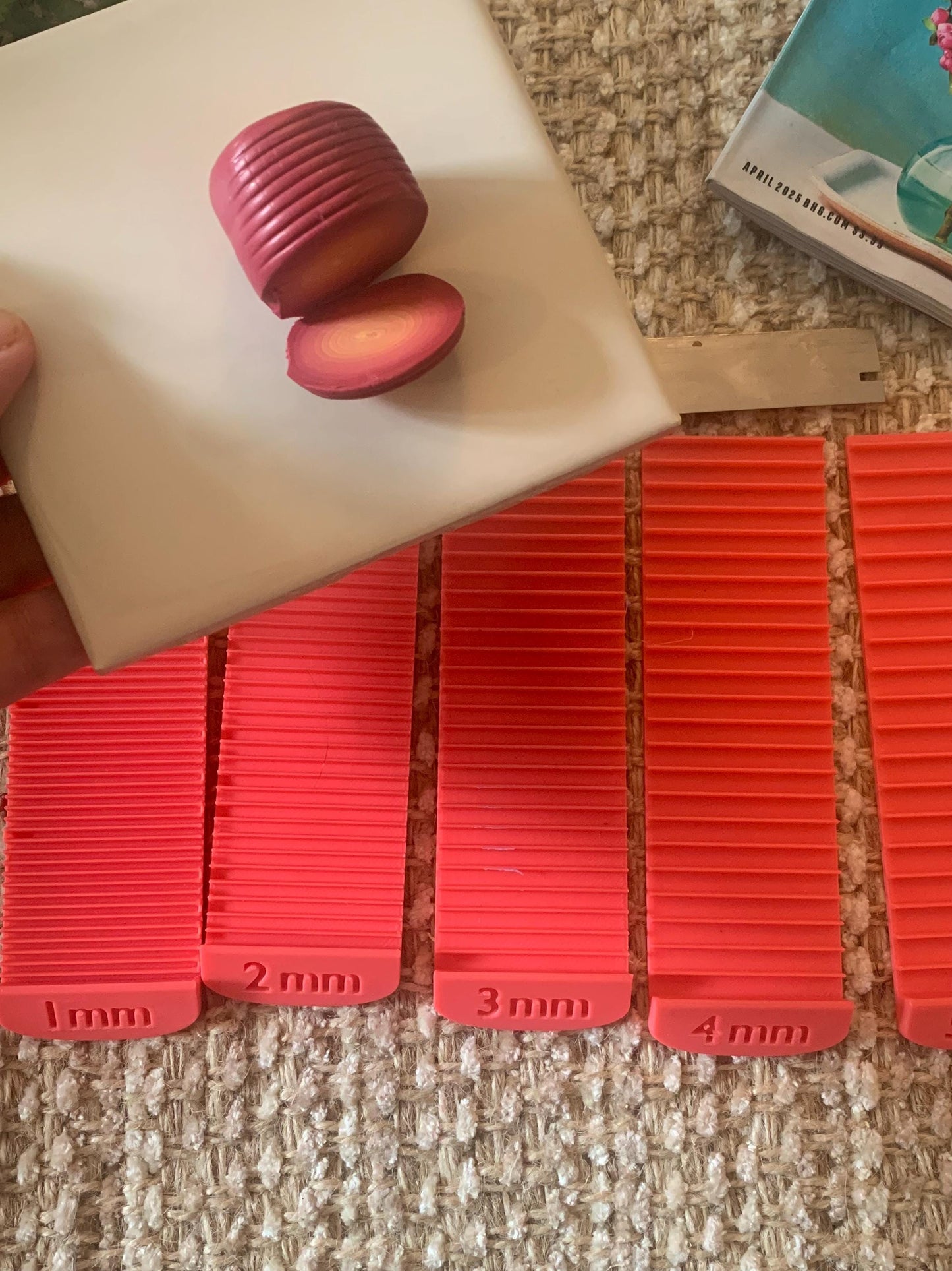Cane slice guide for Polymer clay, tools, clay crafts