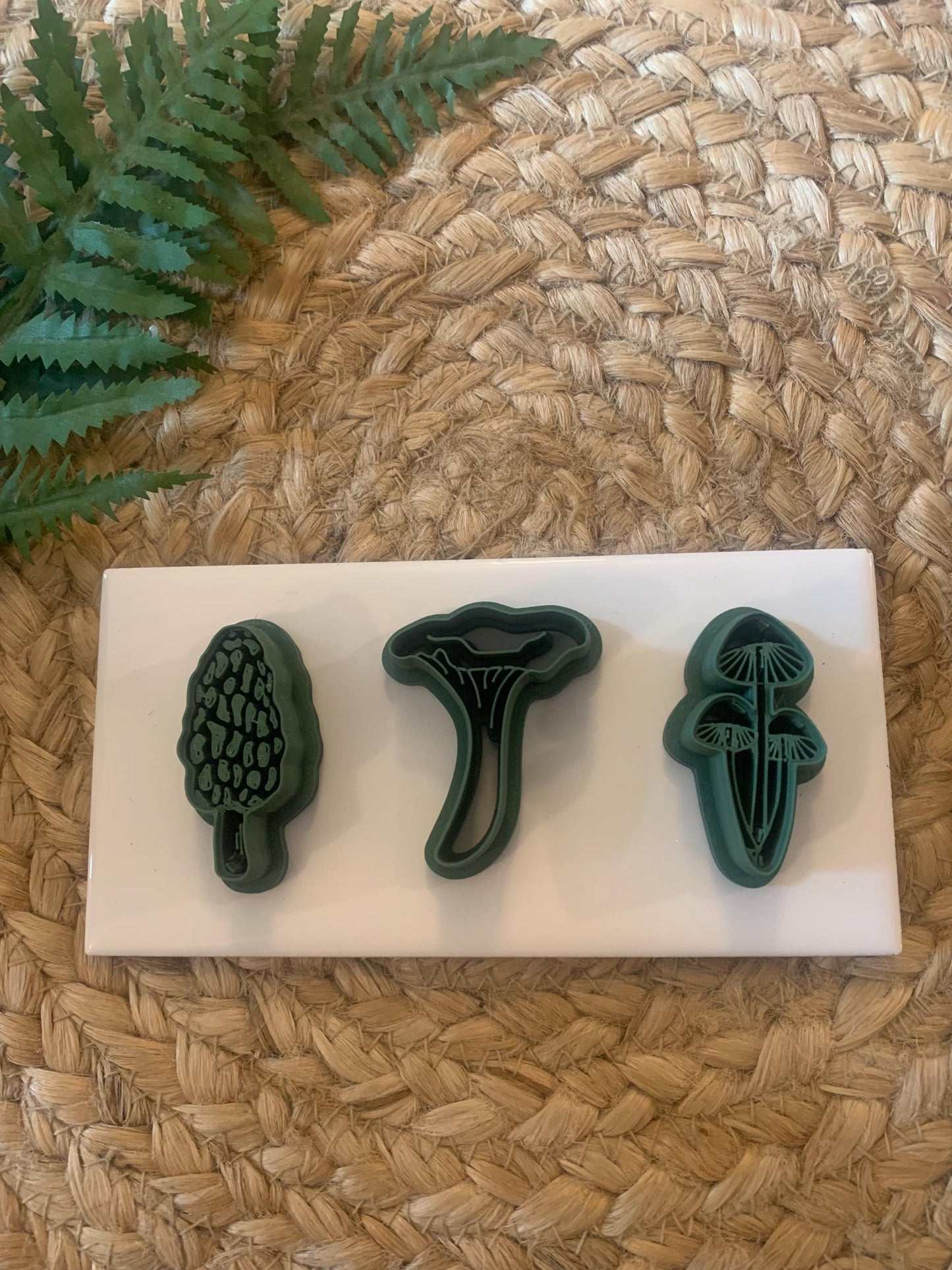 Mushroom Trio Polymer Clay Cutters: Morel, Chanterelle, Pixie Caps