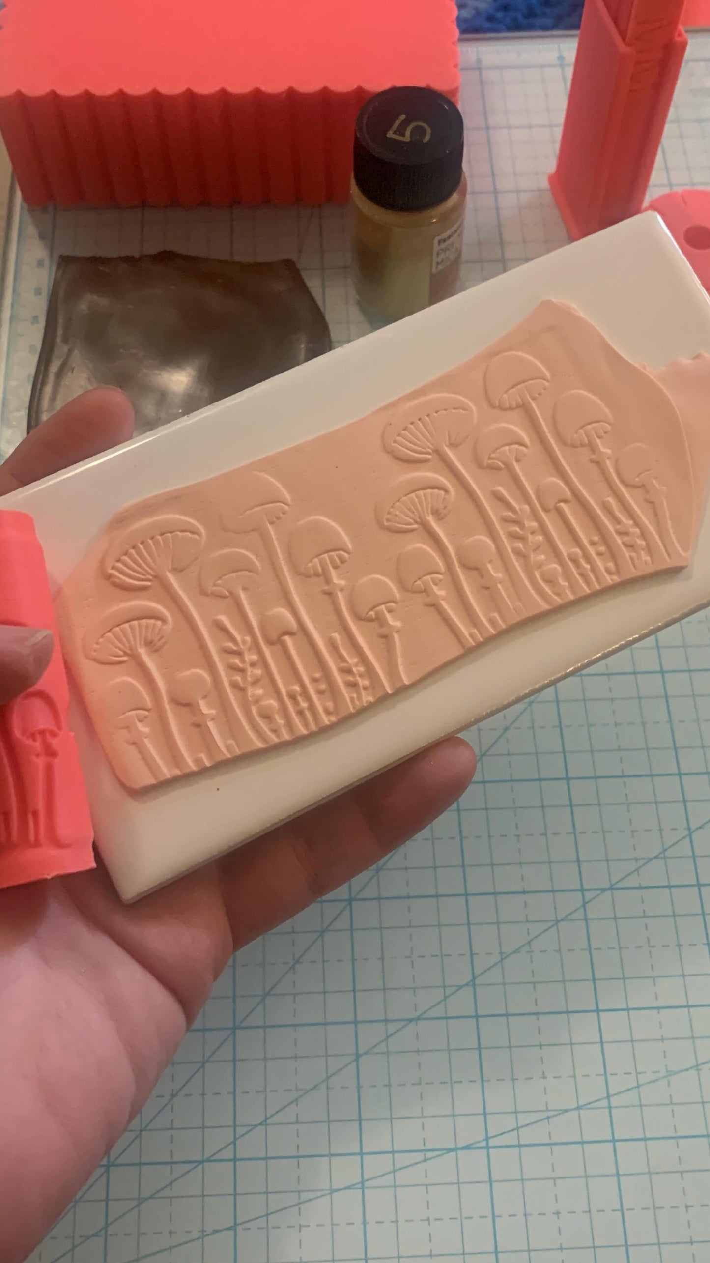 Mushroom Woodland Texture Roller for Polymer Clay, supplies and tools, clay crafts, diy