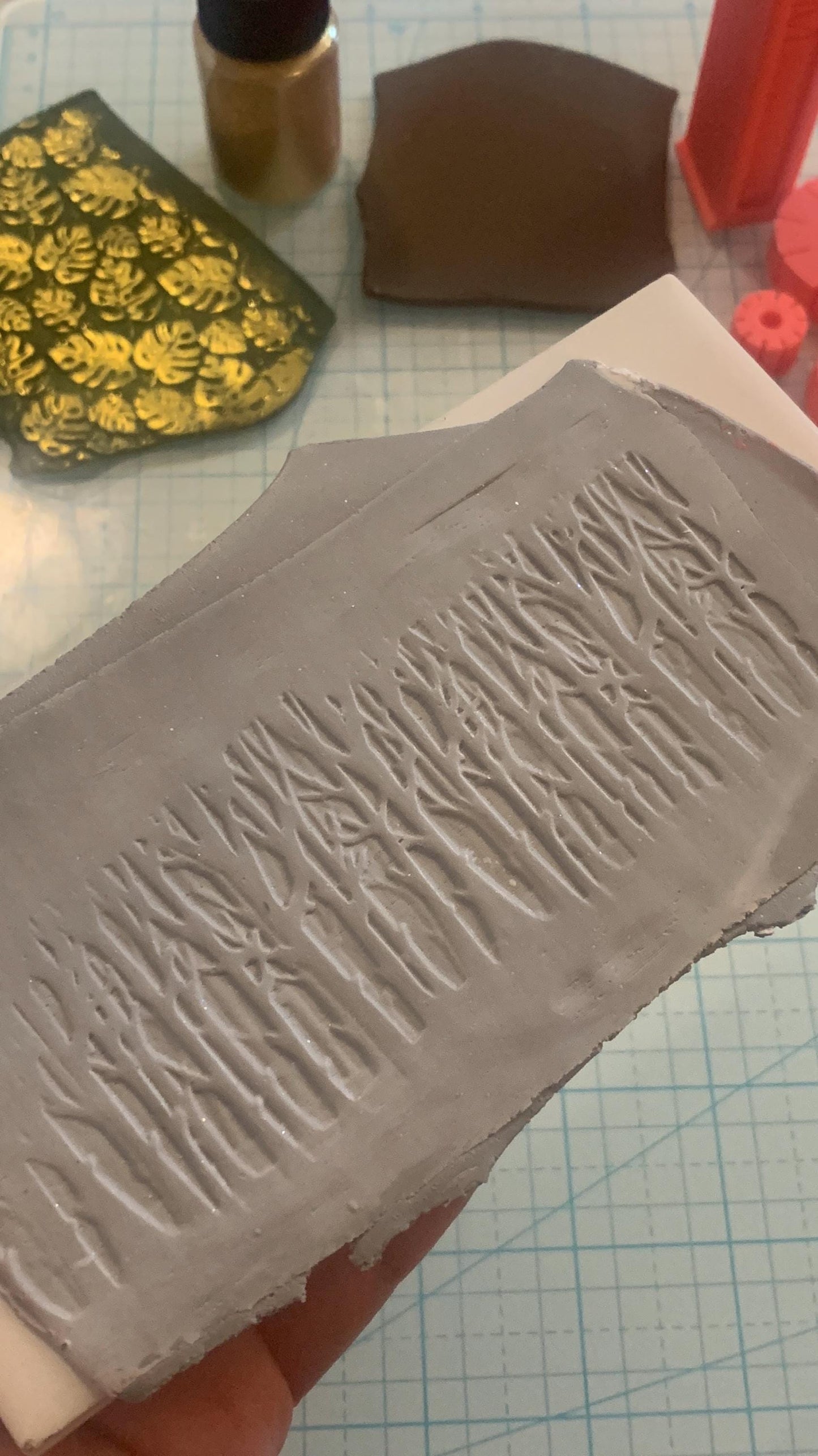 Forest Texture Roller for Polymer Clay, supplies and tools, birch trees, woods