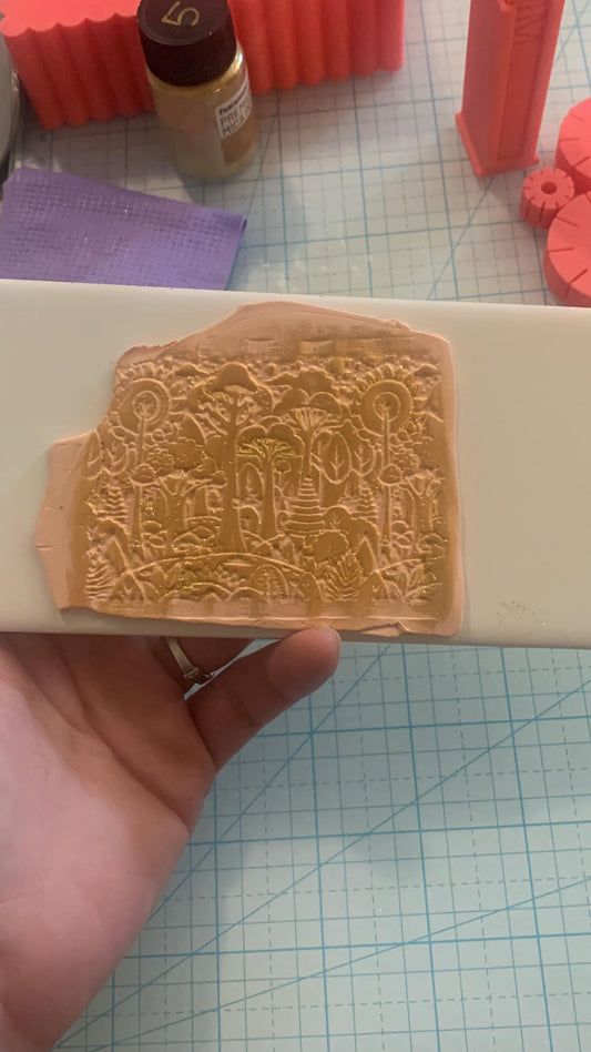 Illustrated Forest Texture Roller for Polymer Clay, supplies and tools, art scene