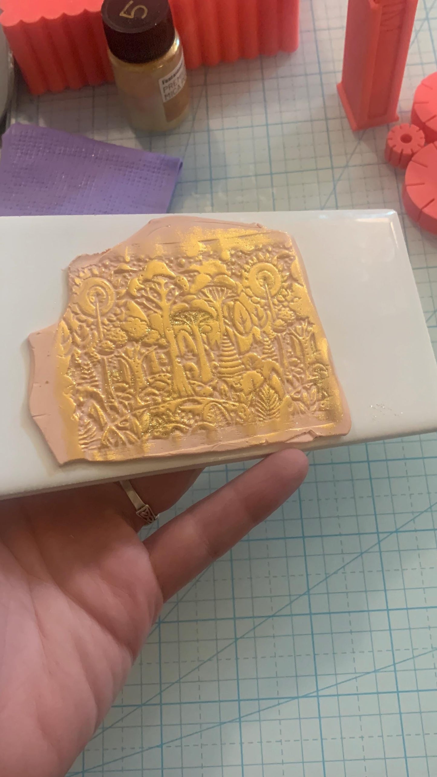 Illustrated Forest Texture Roller for Polymer Clay, supplies and tools, art scene