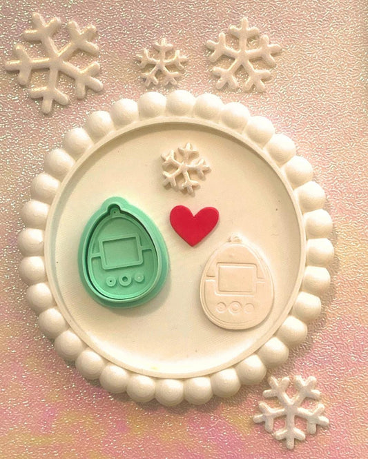 Tamagachi Polymer Clay Cutter: retro vintage Christmas nostalgia, gamer gifts, flashback, childhood toys