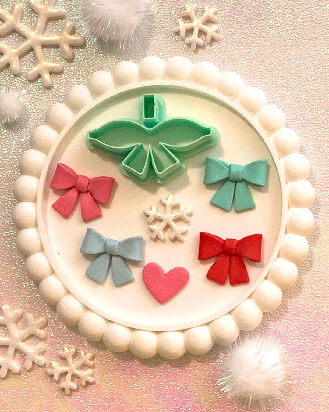 3D Bow Polymer Clay Cutter: fold Ribbon, clay tool,
