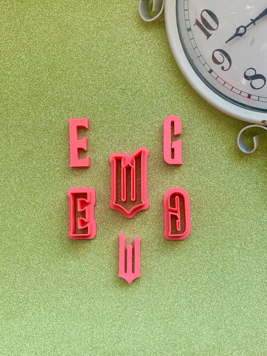 Wicked movie inspired, Letter Polymer Clay Cutter and stamps, Wicked font, Fantasy Clay Tools, Polymer Clay Cutter Set