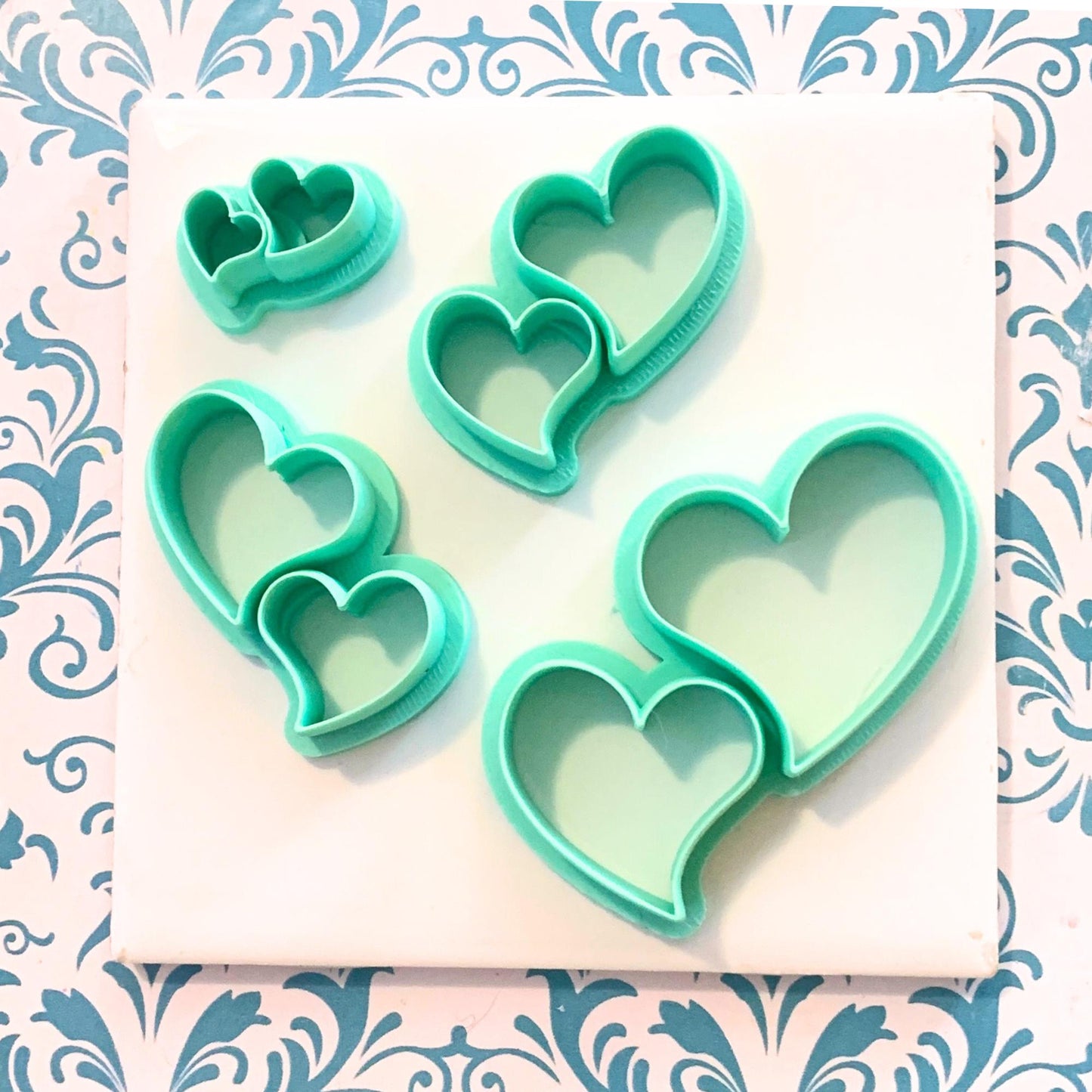 Polymer Clay Heart Cutter Set  Double Heart Shape for Earrings & Jewelry Making