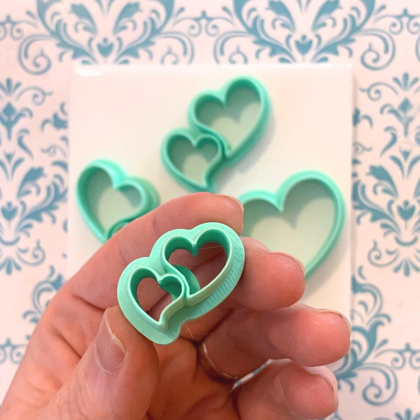 Polymer Clay Heart Cutter Set  Double Heart Shape for Earrings & Jewelry Making