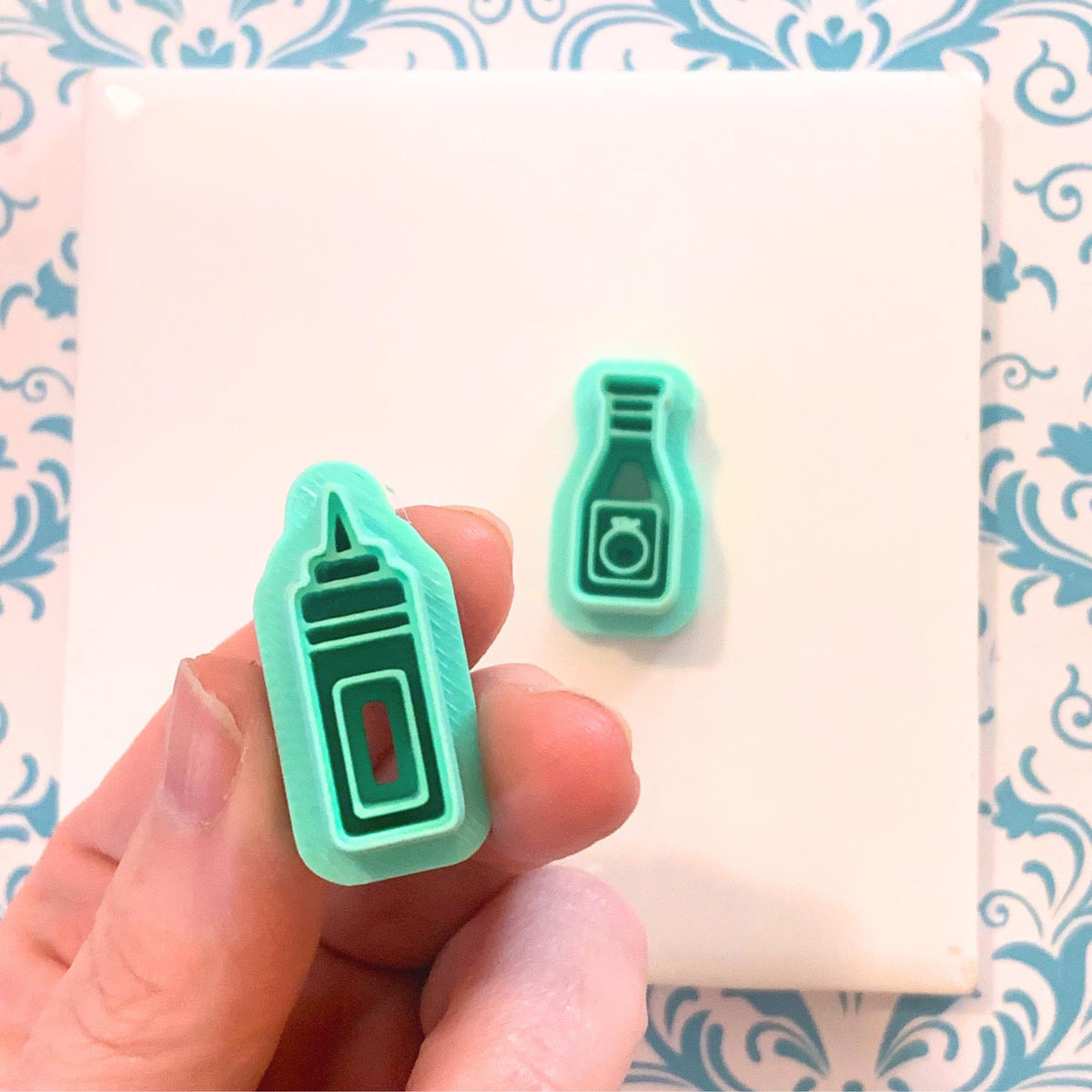 Ketchup & Mustard BFF Set Polymer Clay Cutters | Fun Food Earring Cutters