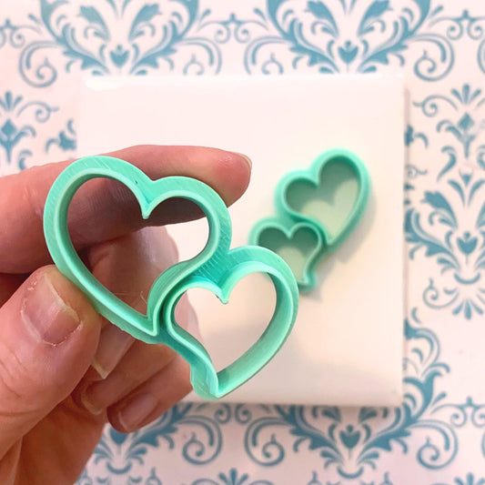 Polymer Clay Heart Cutter Set  Double Heart Shape for Earrings & Jewelry Making