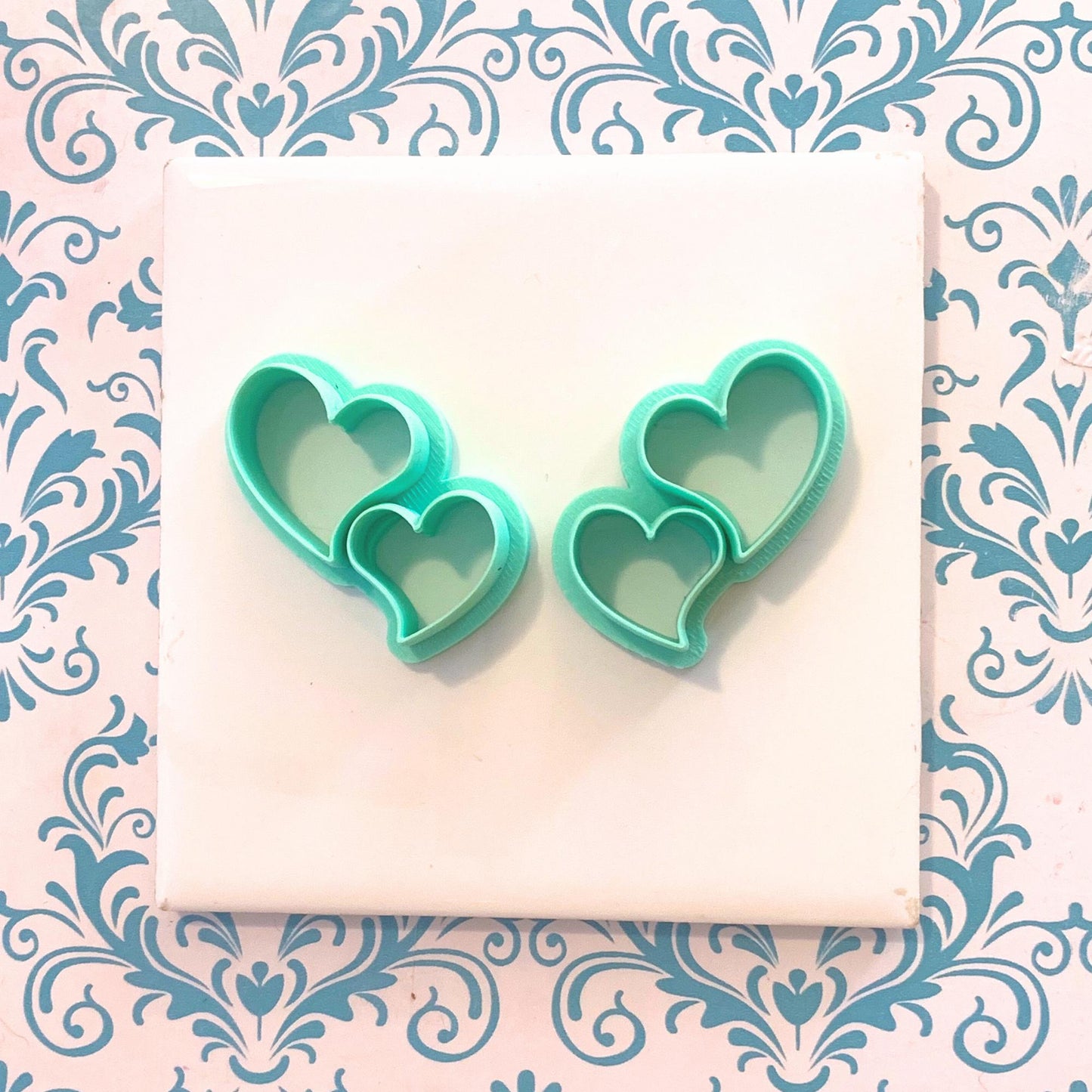 Polymer Clay Heart Cutter Set  Double Heart Shape for Earrings & Jewelry Making