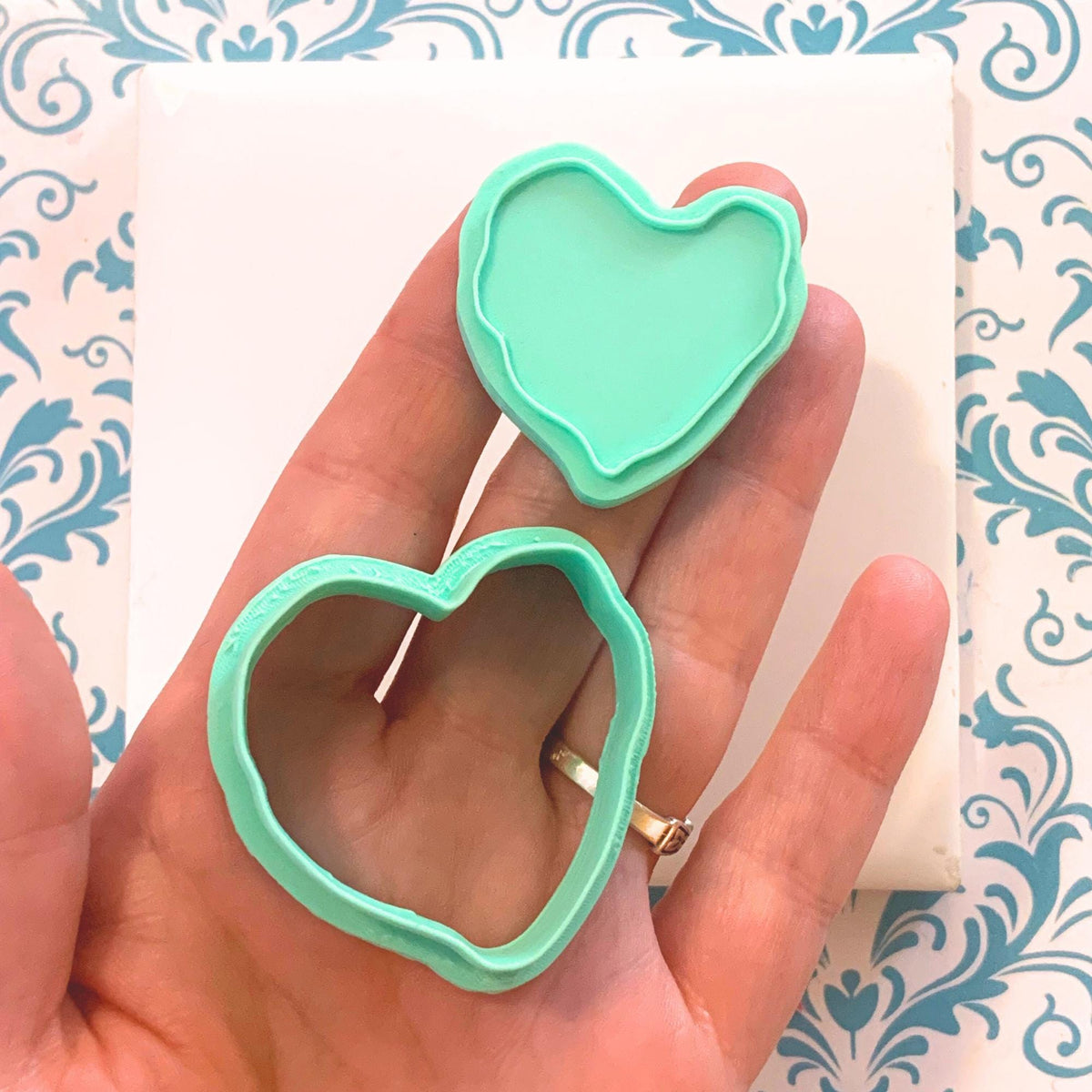 Heart Pickle/Pizza Polymer Clay Cutter  Valentine's Charm & Earring Tool