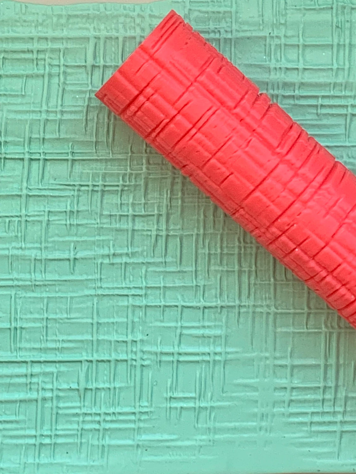 Crosshatch Linen Texture Roller for Polymer Clay | Fabric Pattern texture