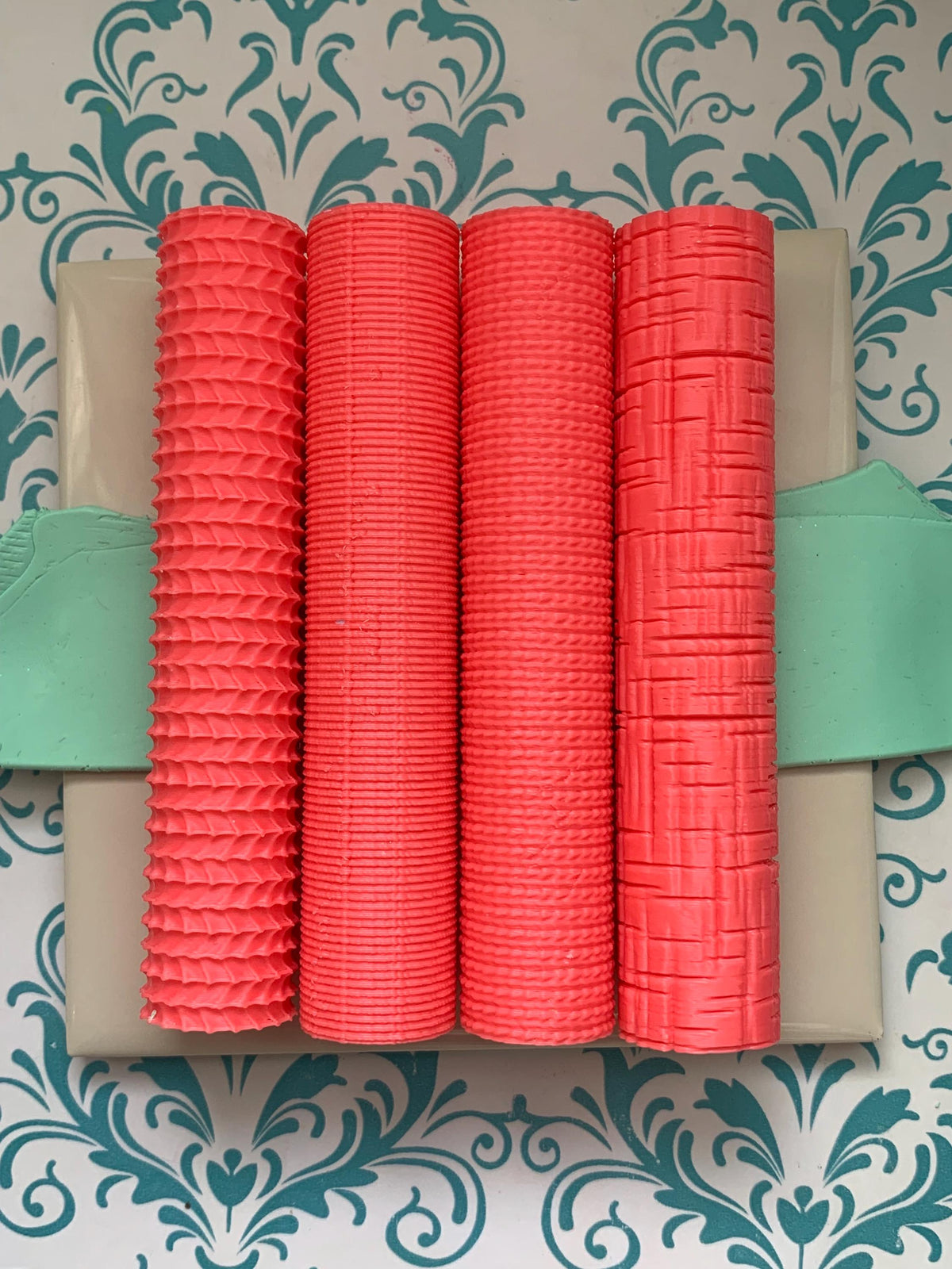 Crosshatch Linen Texture Roller for Polymer Clay | Fabric Pattern texture