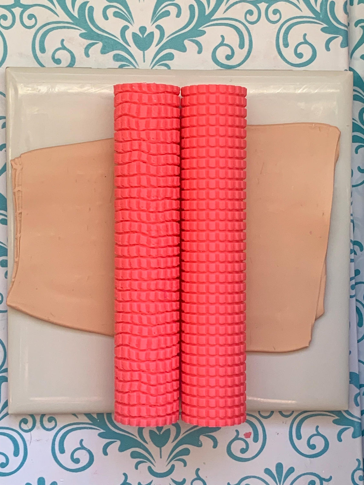 Waffle Texture Roller for Polymer Clay | Earring & Slab Grid Pattern