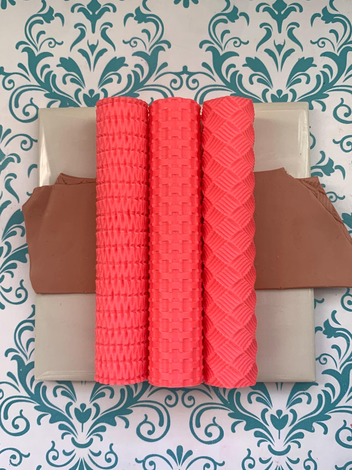 Handwoven Basket Texture Roller Bundle for Polymer Clay | Wicker & Basket Weave Textures