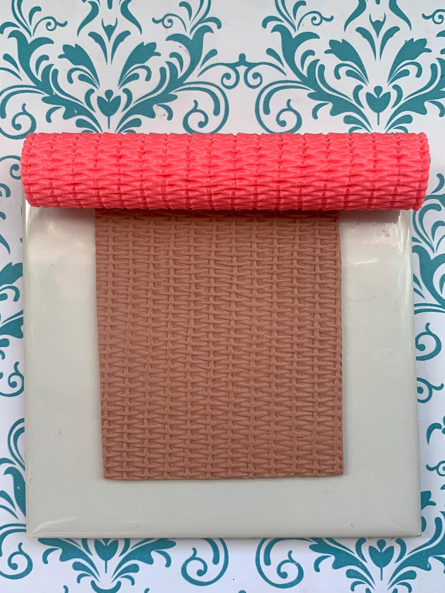 Wicker Weave Texture Roller for Polymer Clay | Basket Impression Tool