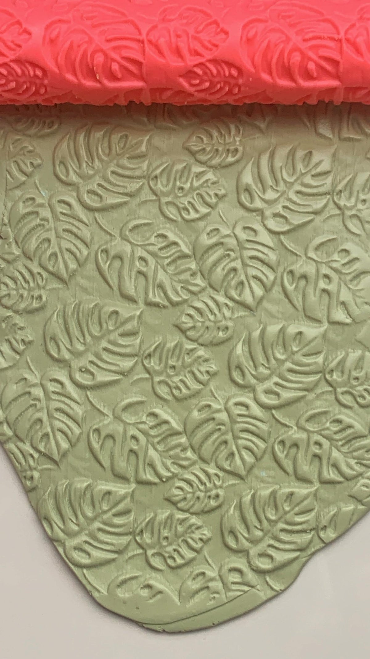 Monstera Texture Roller for Polymer Clay, supplies and tools, plant pattern