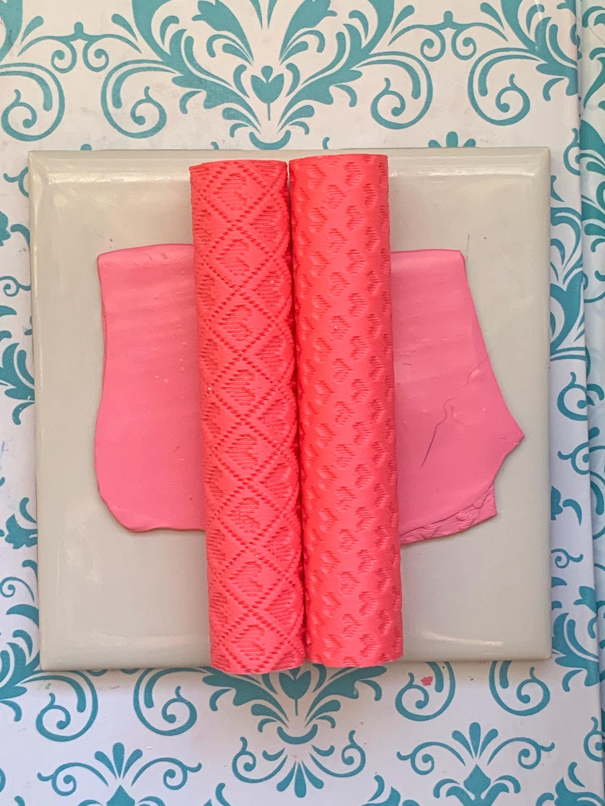 Heart Knit Texture Roller Set | Polymer Clay Imprint Tool