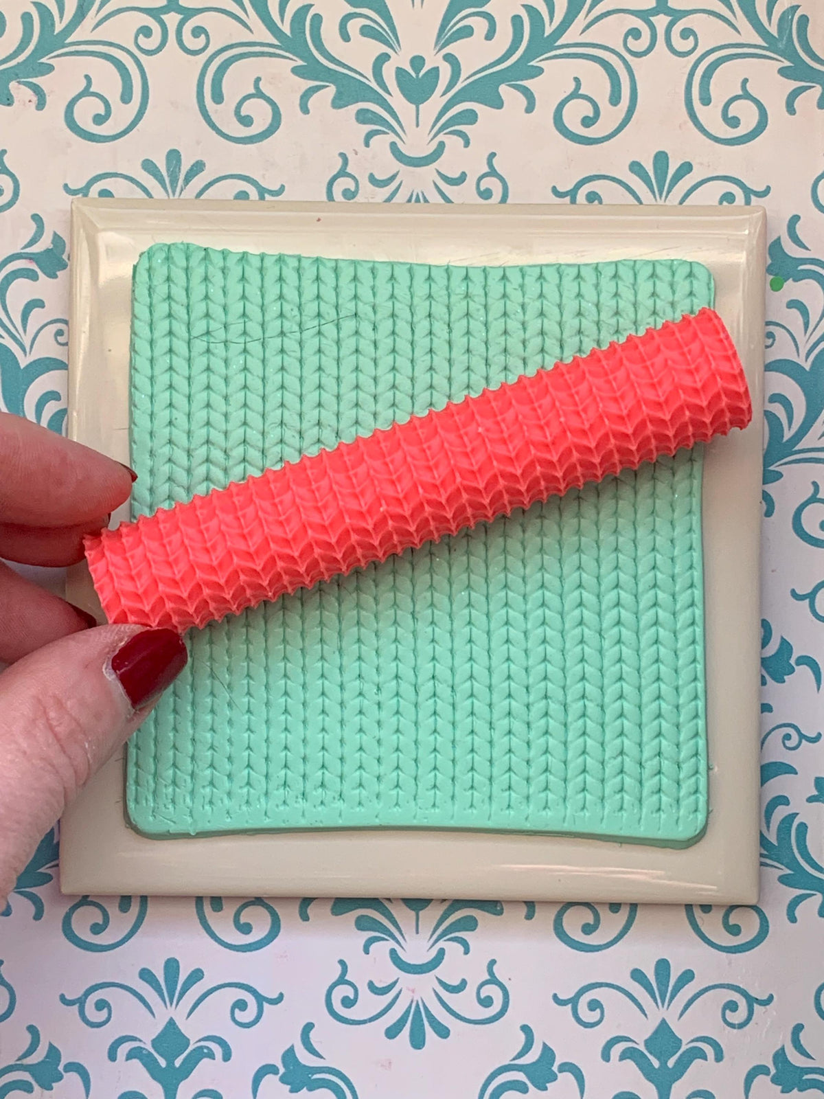 Knit Texture Roller for Polymer Clay | Sweater Pattern Yarn texture