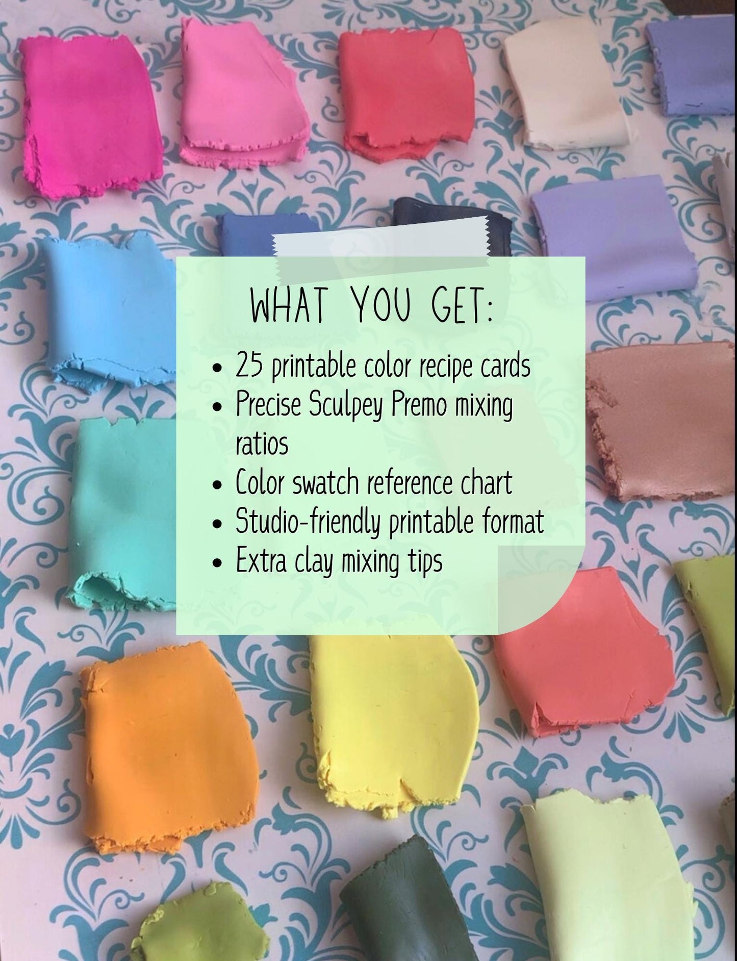 25 Polymer Clay Color Recipes -Spring Floral Palette (Digital Download)