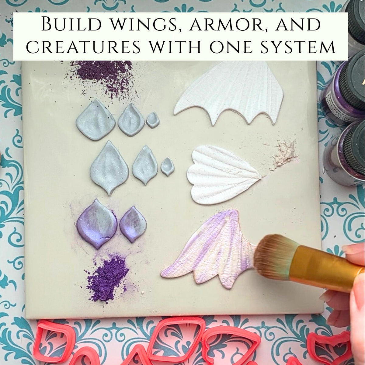 Complete Polymer Clay Dragon Kit | Wings, Scales, Texture Rollers, Creaturecraft System