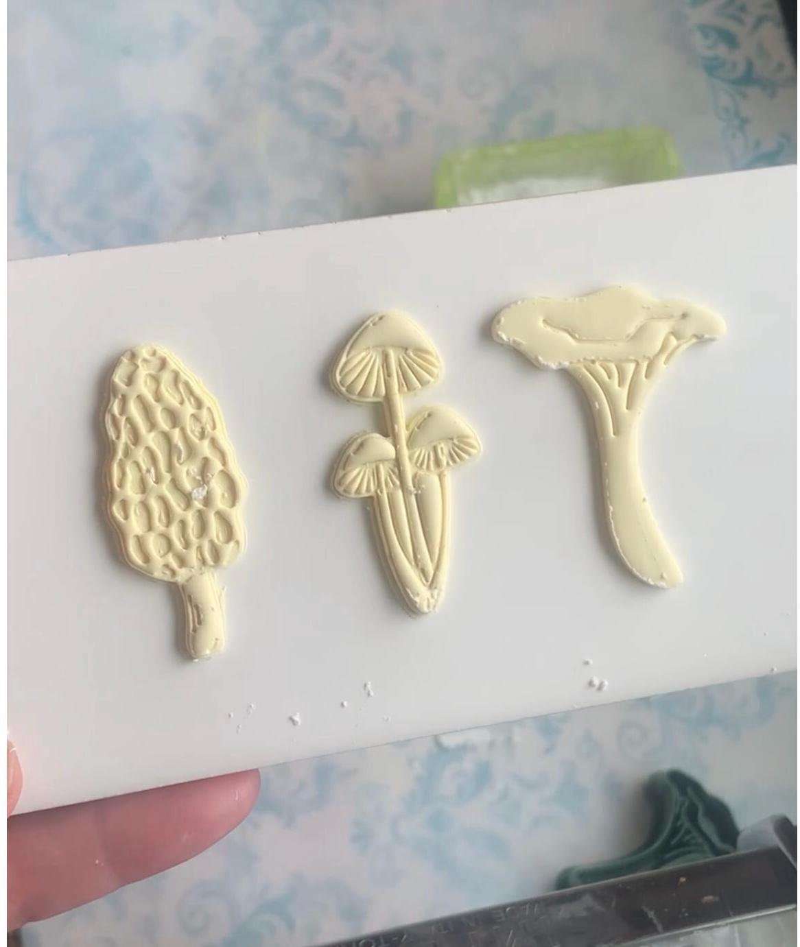 Mushroom 4 pack Polymer Clay Cutters: Morel, Chanterelle, Pixie Caps