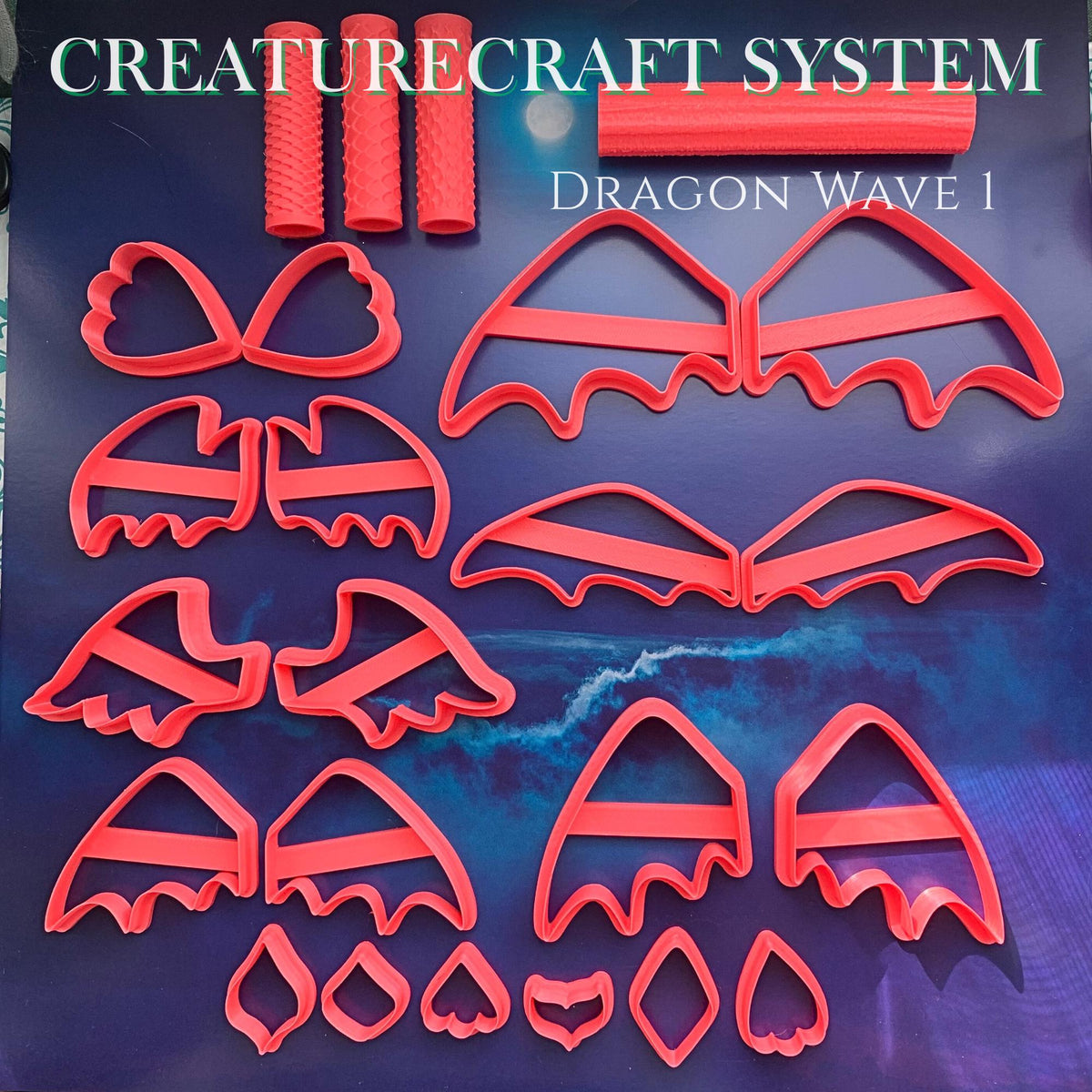 Complete Polymer Clay Dragon Kit | Wings, Scales, Texture Rollers, Creaturecraft System
