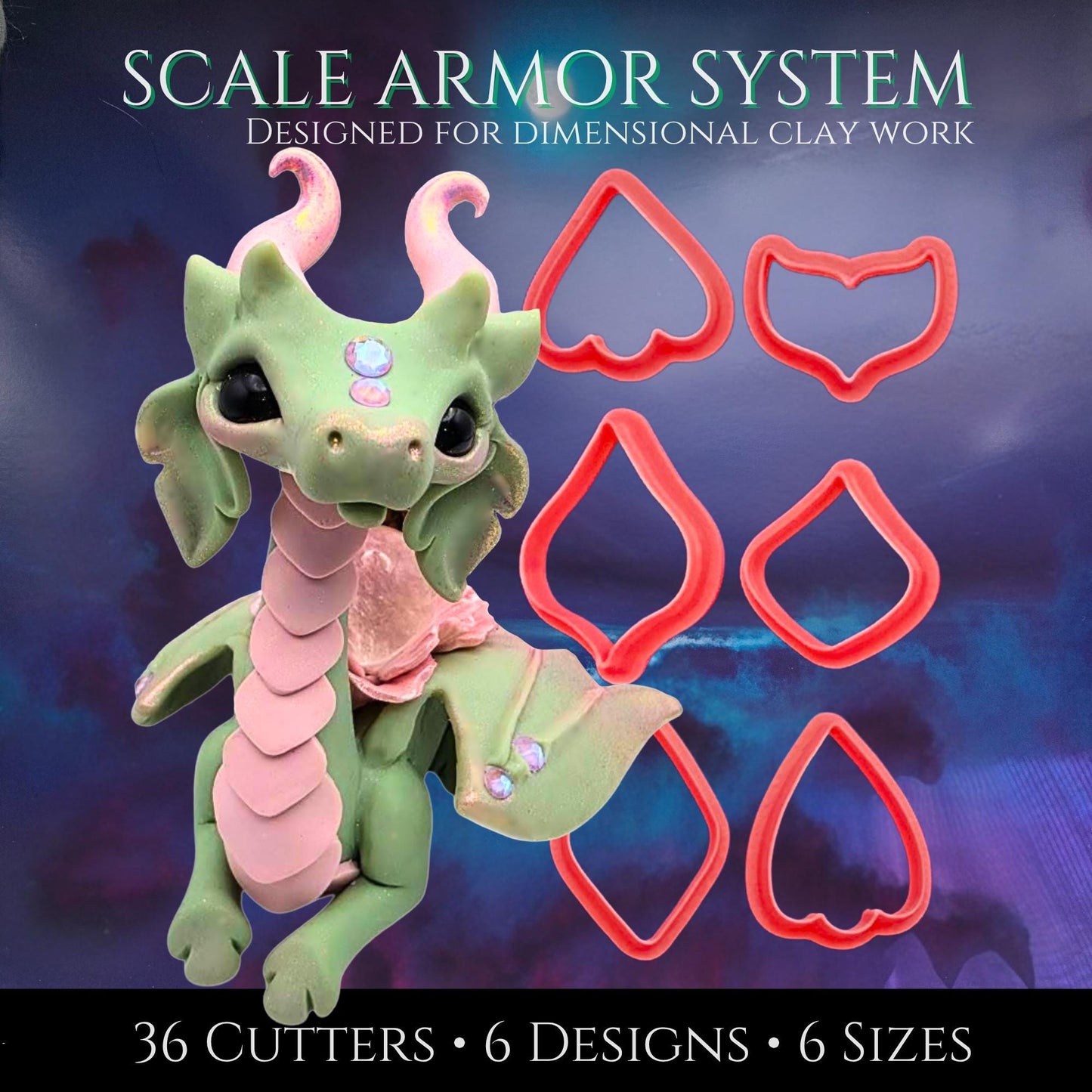 Dragon Scale Armor Cutters | Fantasy Creature Clay Tools