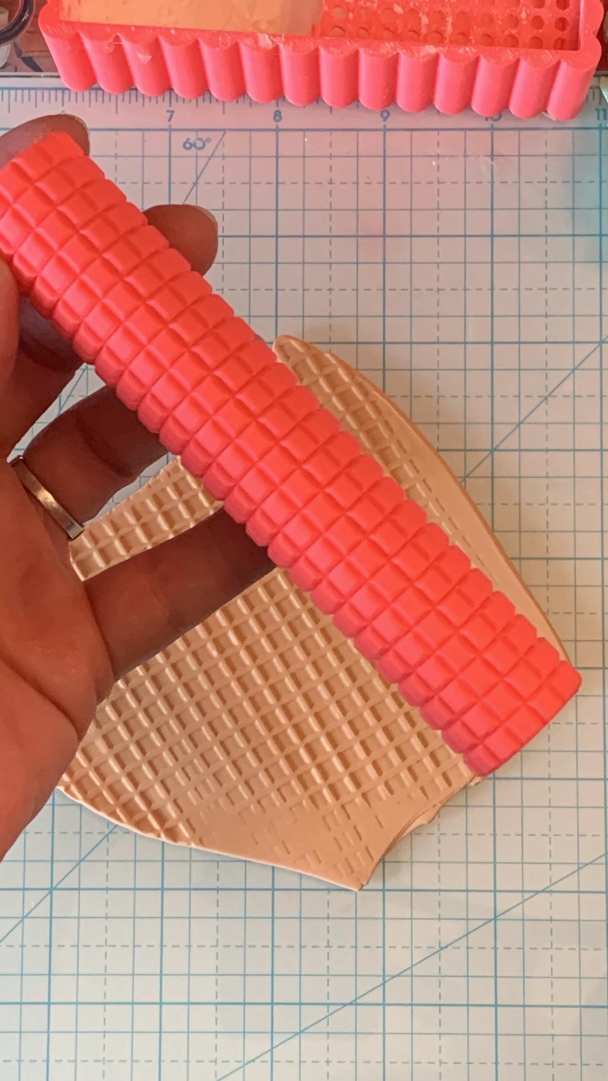Sugar Cone Waffle Texture Roller for Polymer Clay Earrings | Realistic Ice Cream Pattern