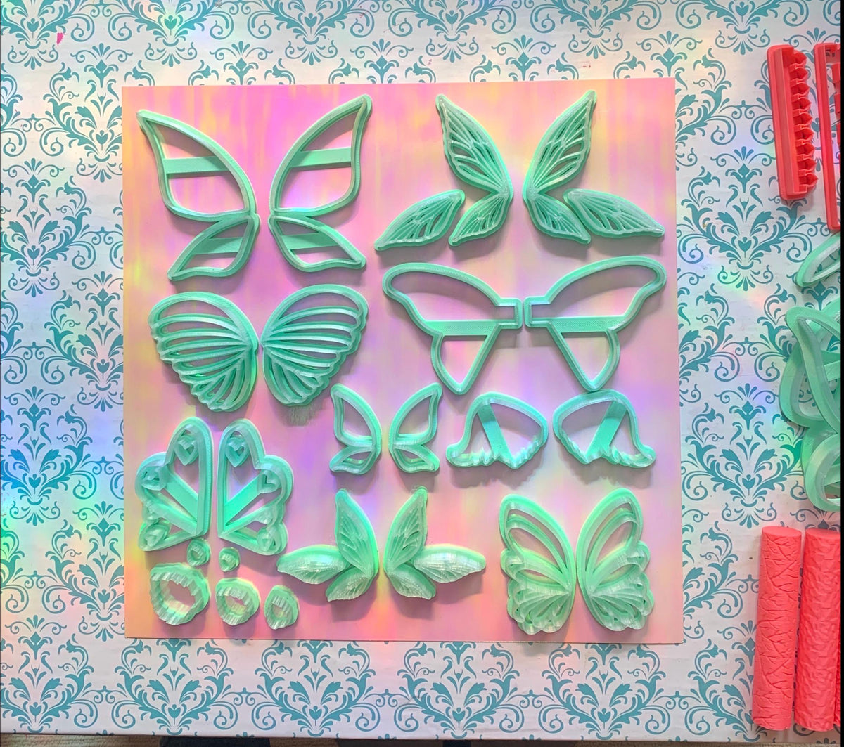 Fairy Cutter Kit for Polymer Clay | Doll Tools, Texture Rollers, Leaf Cutters