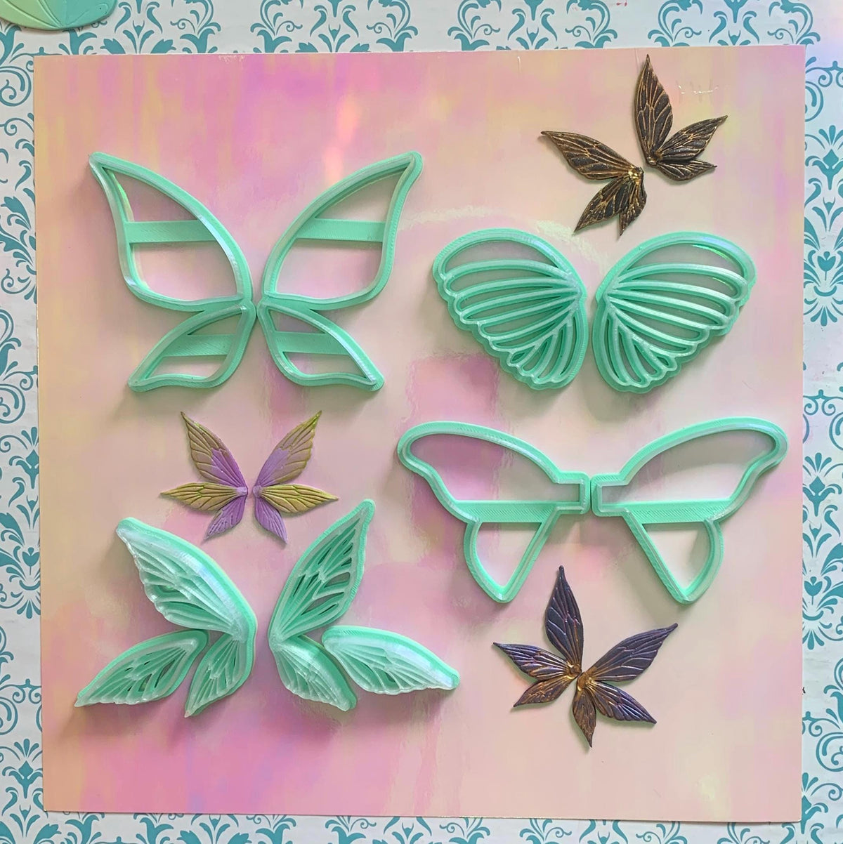 Fairy Cutter Kit for Polymer Clay | Doll Tools, Texture Rollers, Leaf Cutters
