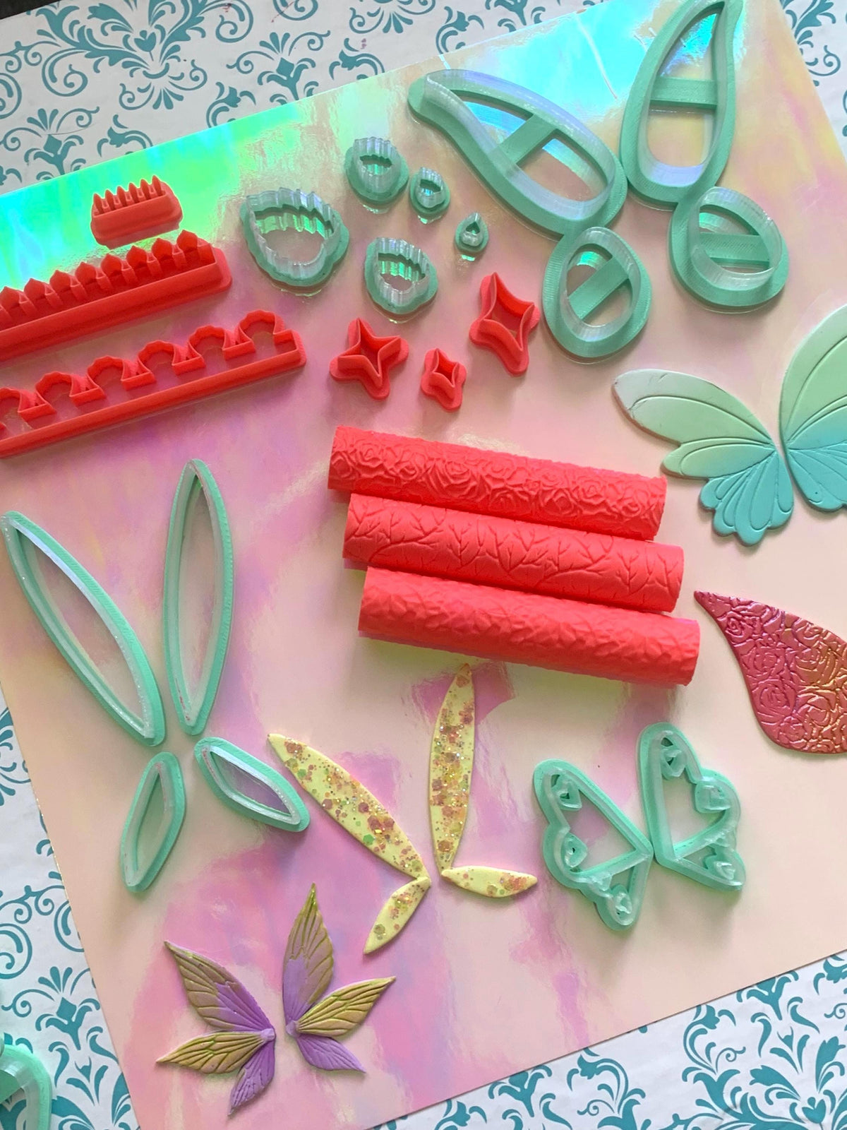 Fairy Cutter Kit for Polymer Clay | Doll Tools, Texture Rollers, Leaf Cutters